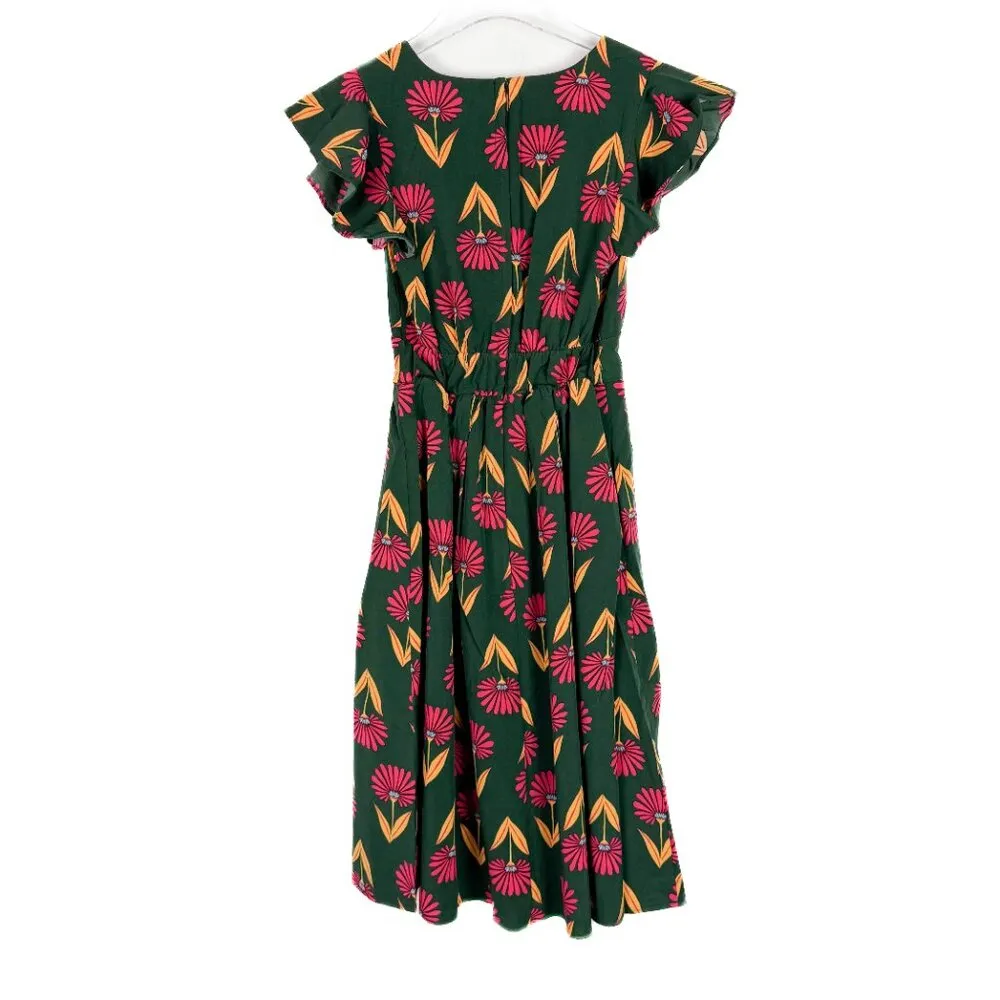 NWT ModCloth Truly You Floral Fit And Flare Dress Forest Green Size XXS NEW - Image 9