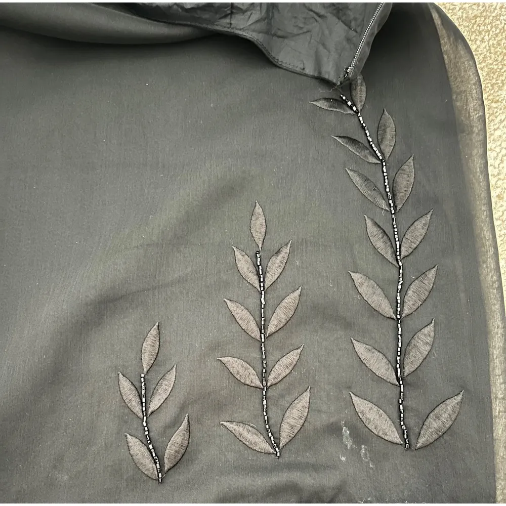 Ann Taylor Skirt black A line sheer embroidered floral embellished maxi skirt 6 - Image 10