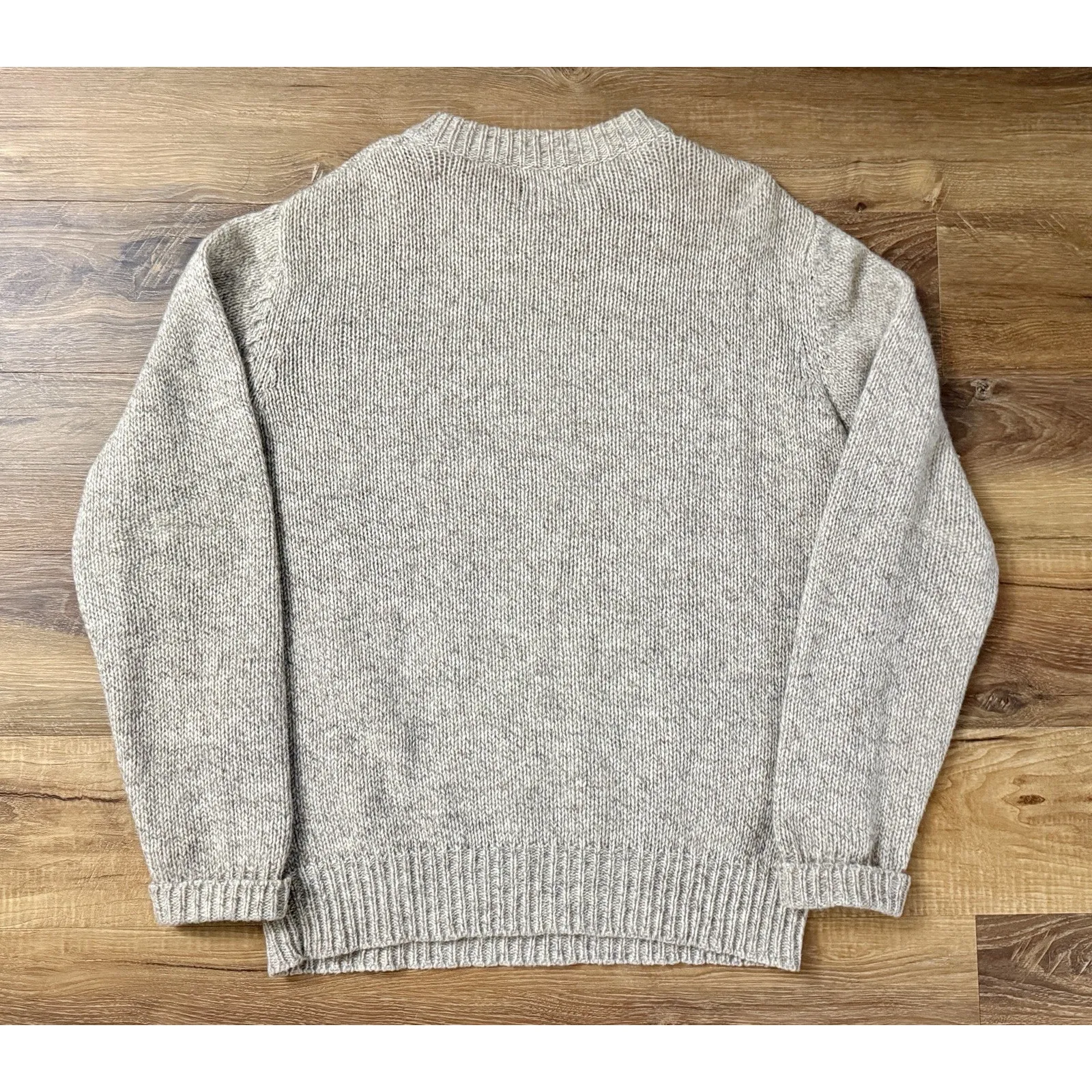 Vintage Out west | Women Wool Blend Tan Crewneck LS Grandpa Sweater GUC Size L - Image 3