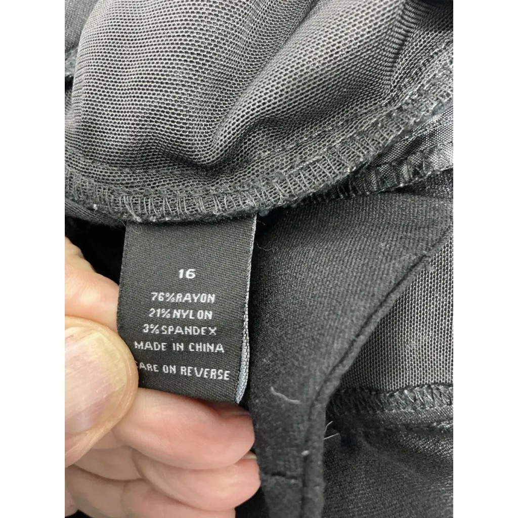 Womans Briggs Size 16 Black Pullon Elastic Waist Pants - Image 4