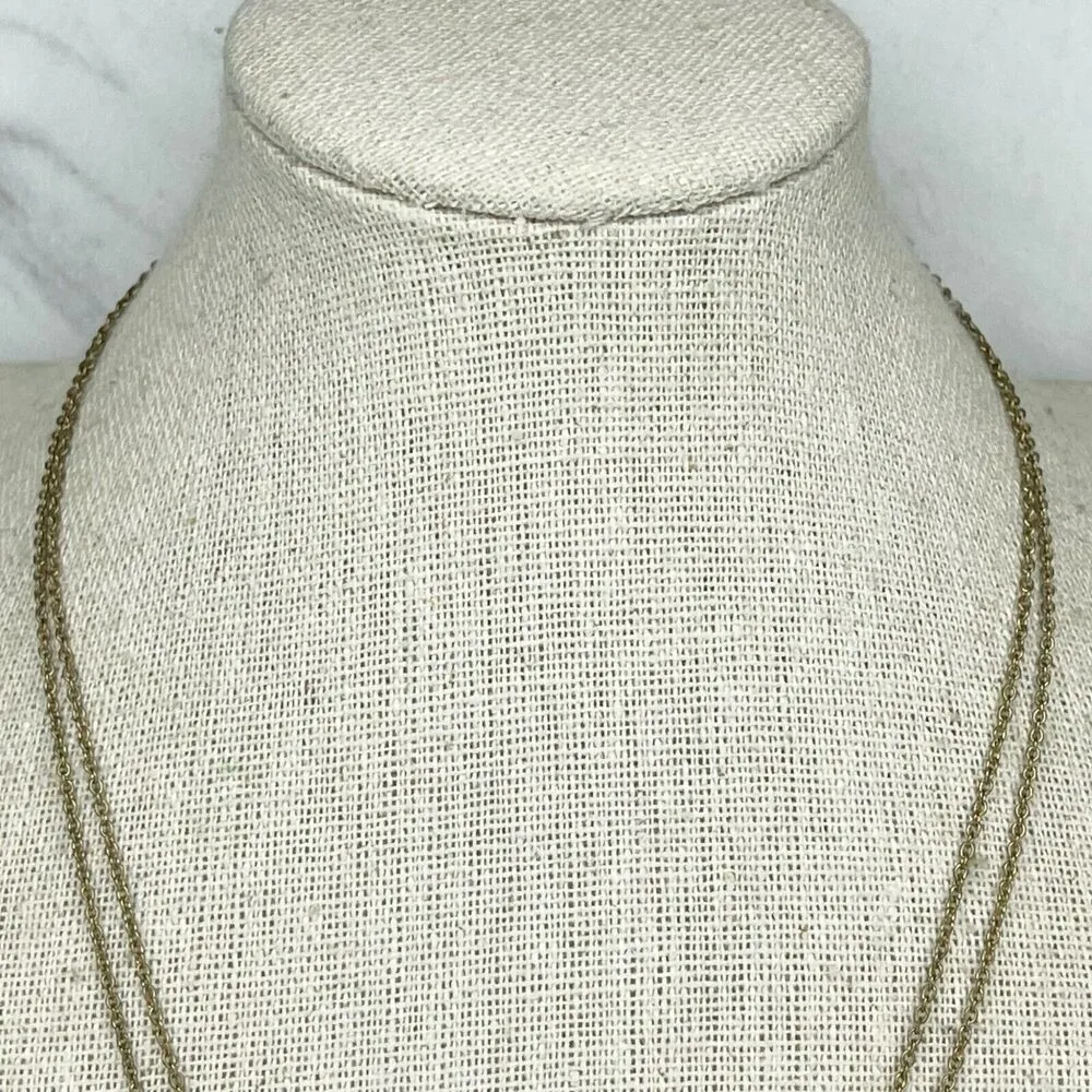 Gold Tone Double Strand Single Faux Pearl Necklace - Image 4
