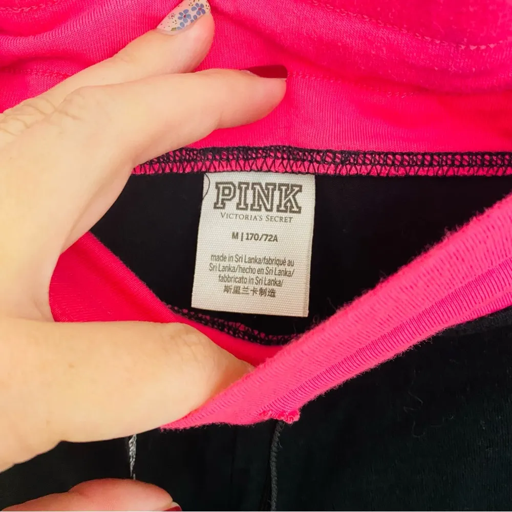 Victoria’s Secret PINK sweatpant jogger leggings pink drawstring waistband med - Image 2