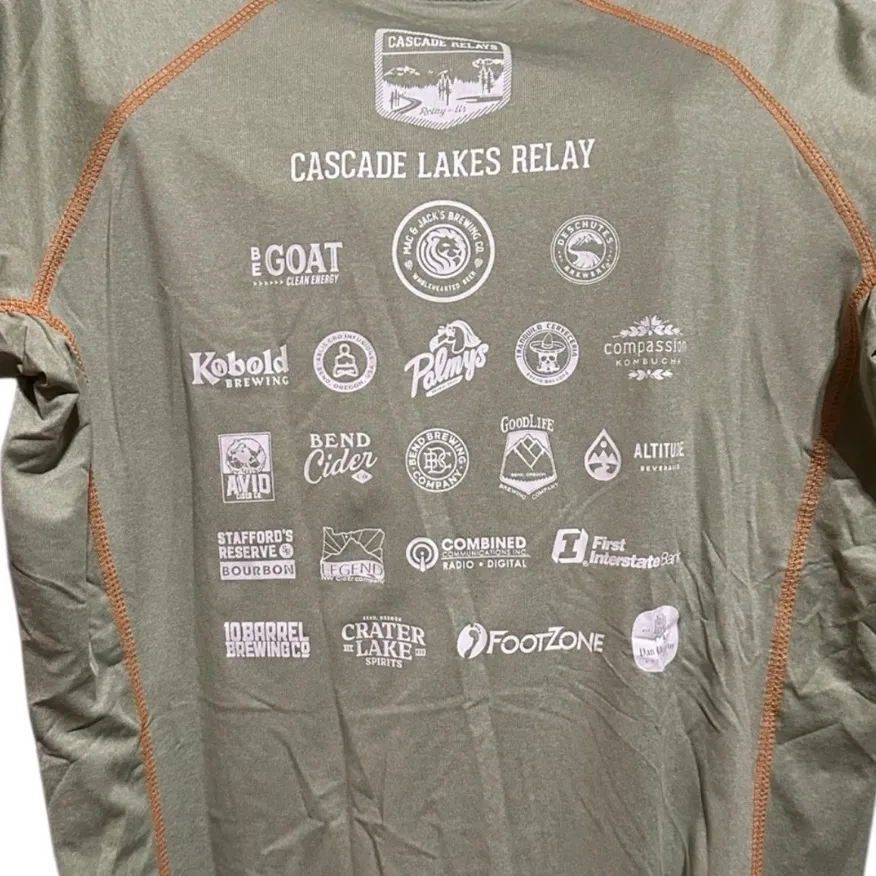 Leslie Jordon Ultra Lite Short Sleeve Green Cascade Lakes Relay Shirt. Brand New - Image 4