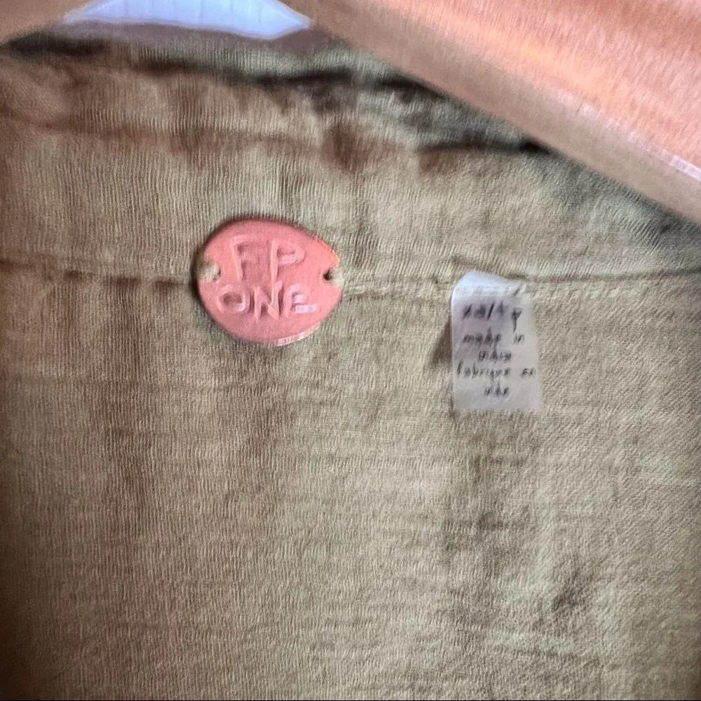 Free People One Tunic, XS.‎  Boho Career Wear Green Flowy - Image 6