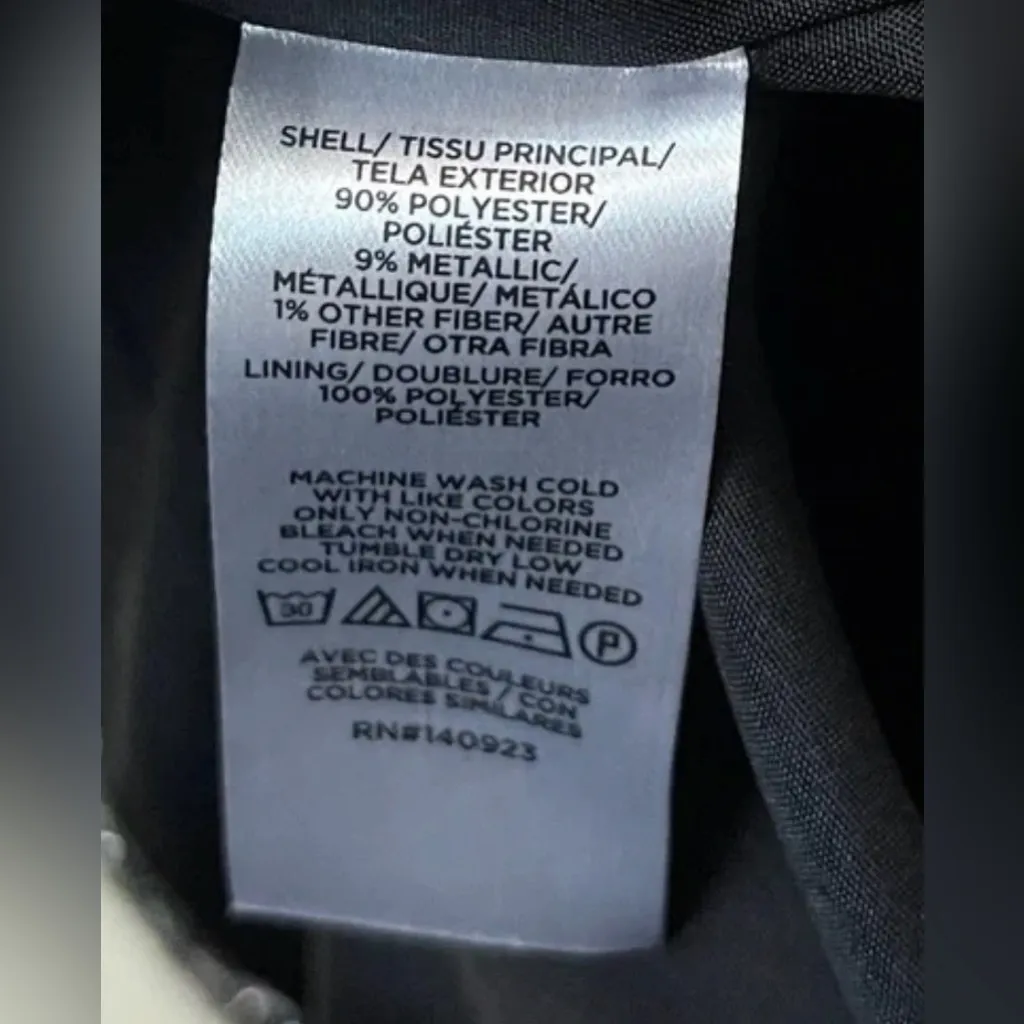 LOFT Black & White Tweed Jacket Blazer w/ Multicolor Metallic Threads – Size S - Image 9