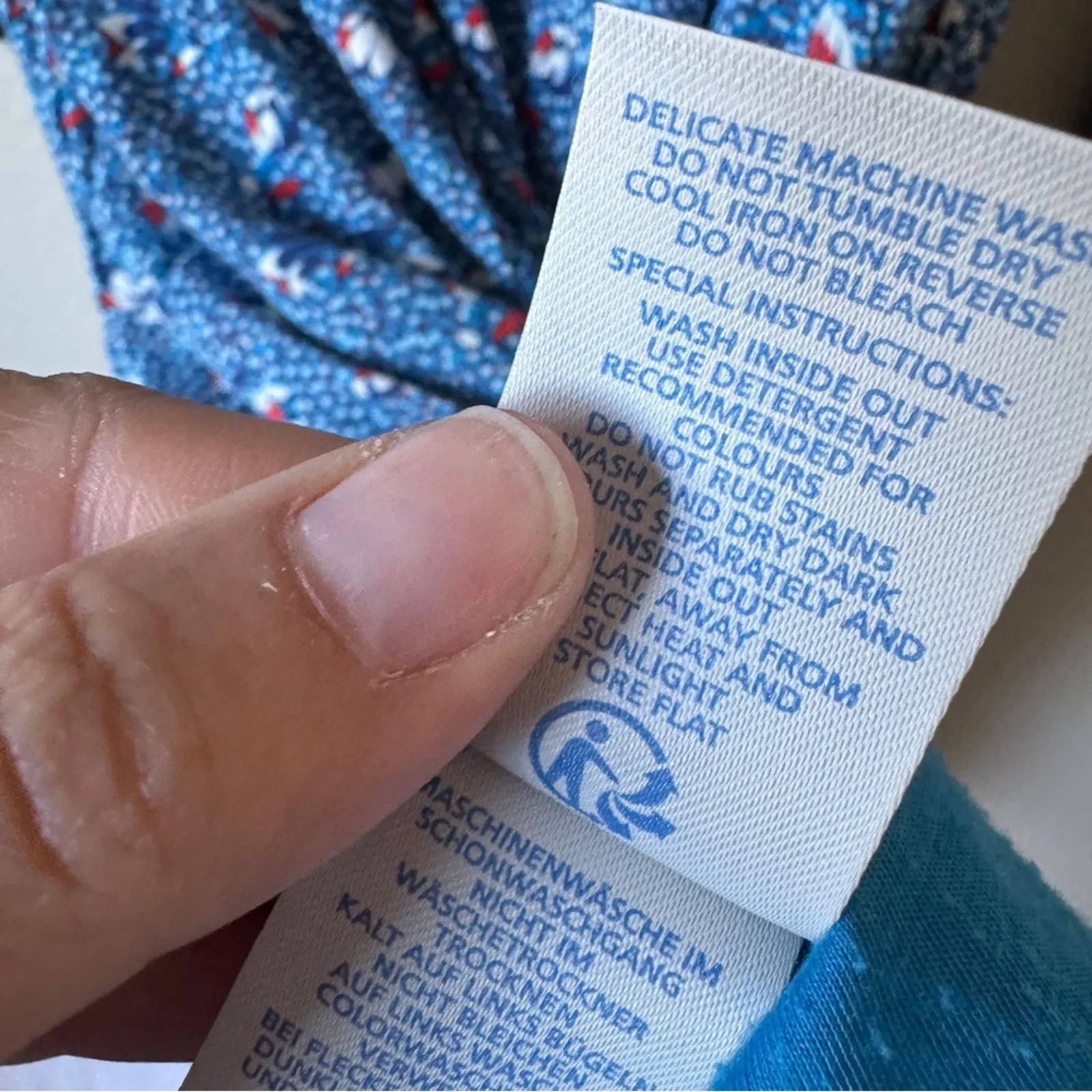 Boden Blue Surplus Print Georgia Mini Dress Womens 10 Casual Comfort Summer - Image 7