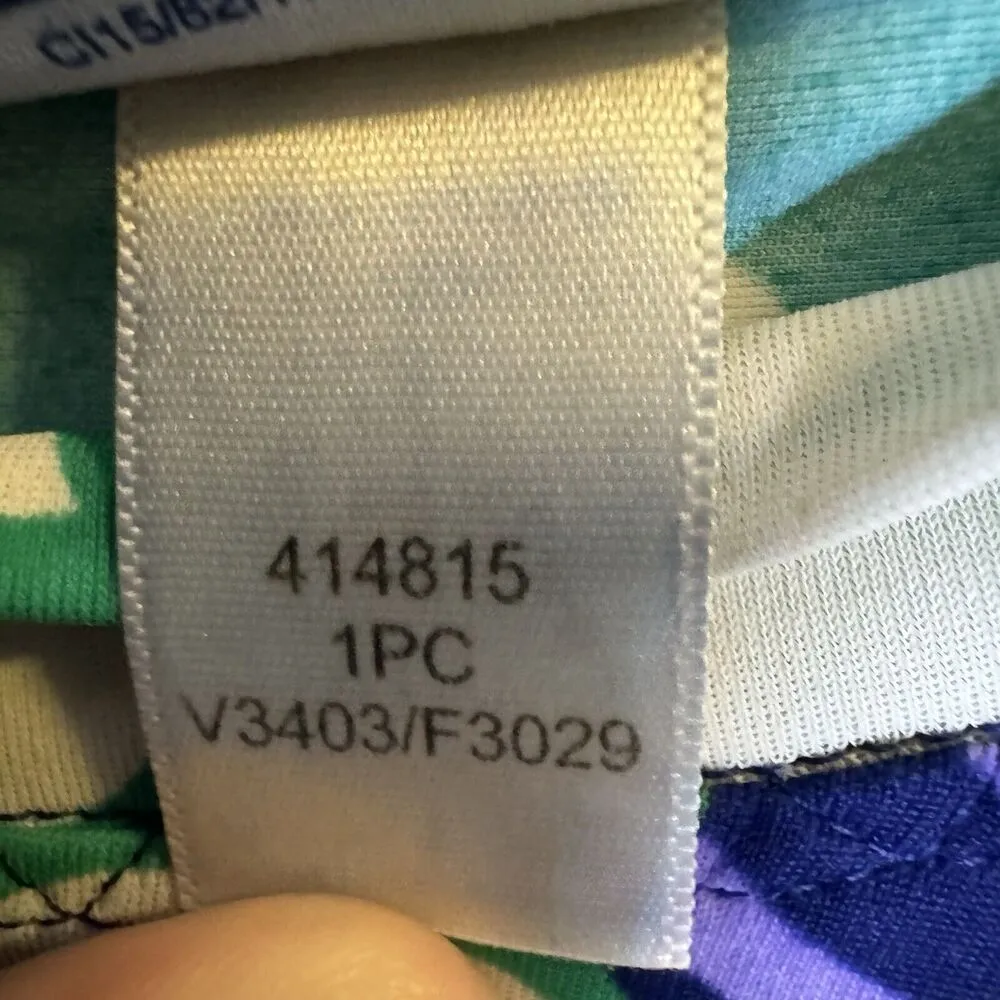 Lands' End Swim Sun Shirt Rash Guard Floral Short Sleeve Women’s Plus Size 1X Blue - Image 5