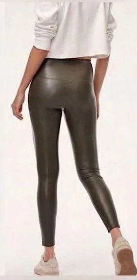 Aritzia Wilfred Free Daria Pant Faux Leather Leggings in Olive Green - Image 2