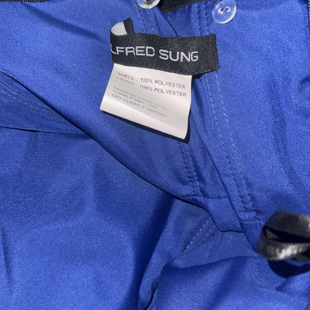 NEW Alfred Sung Strapless Satin Twill Column Gown w/ Removable Train sz 6 Blue - Image 5