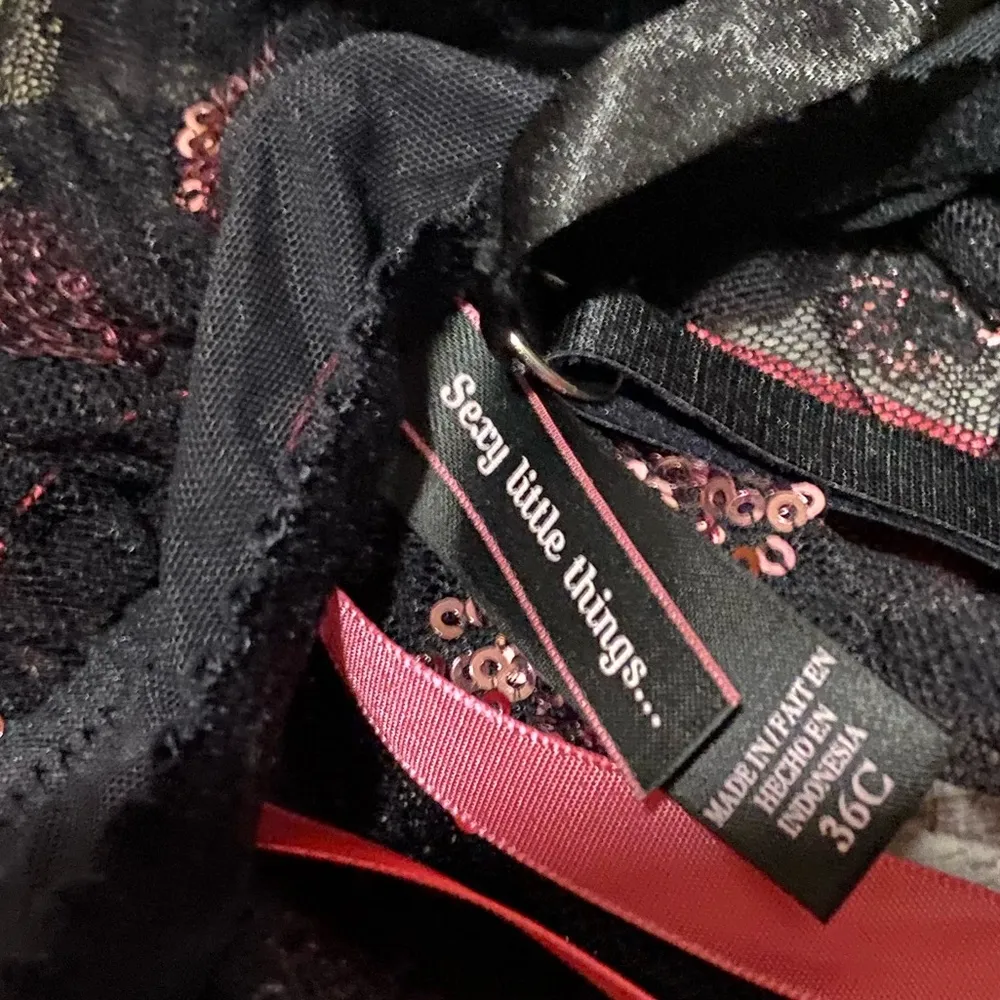 Victoria’s Secret Sexy Little Things Semi Sheer  Sequined Polka Dot Ling… - Image 3