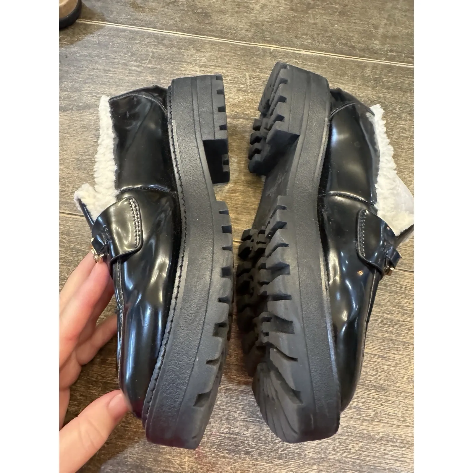 Steve Madden Lando F chunky black loafer 7.5 Slip-on Gothic‎ Funk Y2K - Image 7