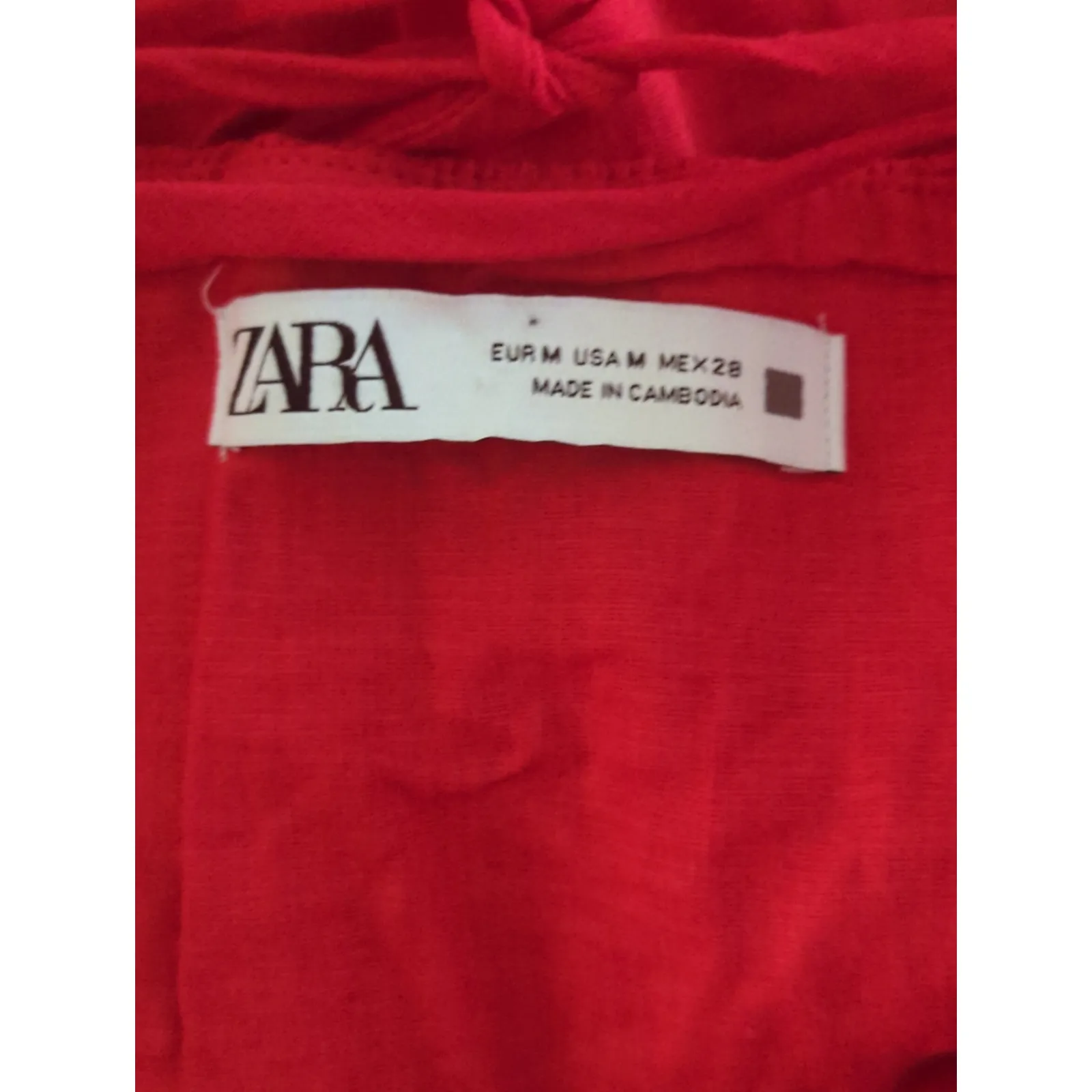 ZARA Red Slip Midi Dress Womens MED Twisted Cocktail‎ Wedding Blogger Favorite - Image 11