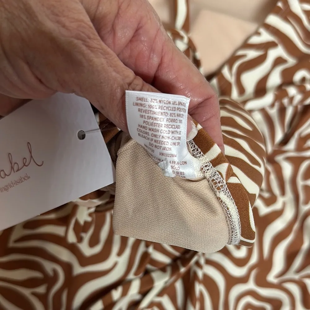 Isabel Maternity by Ingrid & Isabel Brown and White One Piece Swimsuit Size XL - Image 8