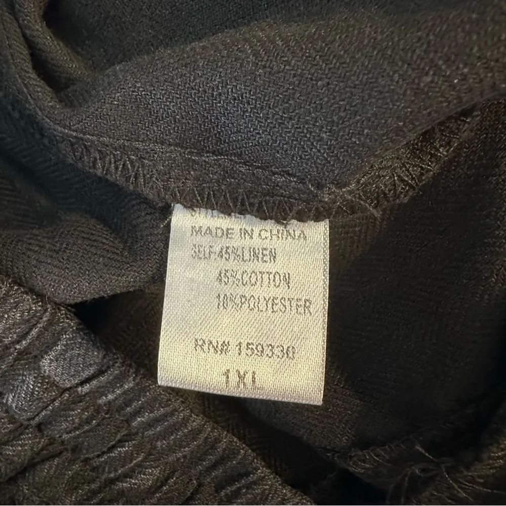 Heyson Black Mineral Wash Cargo Pants size 1X Elastic Waist Linen Cotton NWOT - Image 9