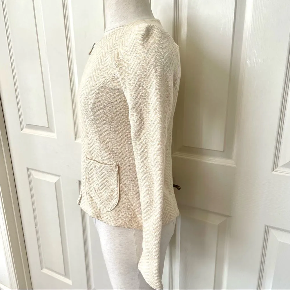 Rosie Neira Anthropologie cream zip up cardigan jacket - Image 3