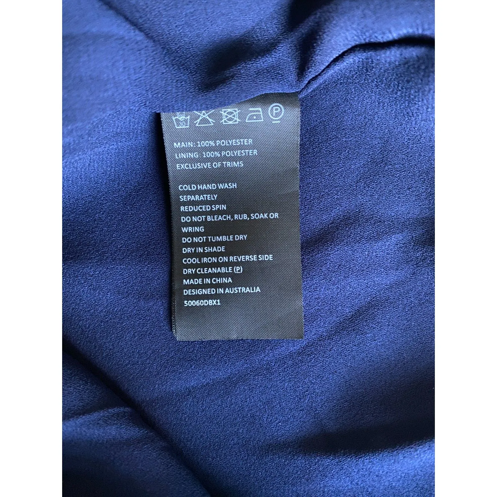 Bardot Polka Dot Faux Wrap Mini Dress Ruffle Tie Waist Back Zip Blue White 10(L) - Image 9