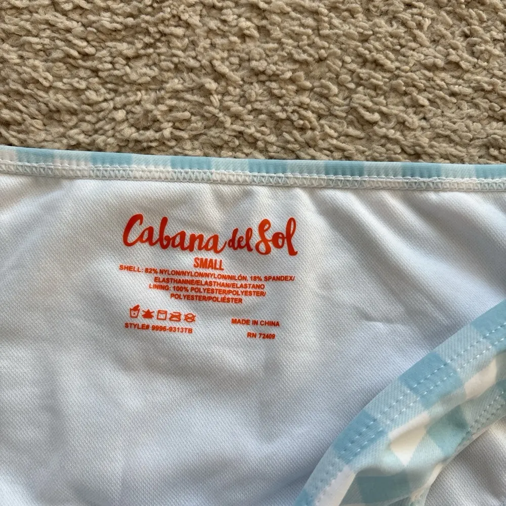 Cabana del Sol Blue Checkered Bikini Bottom - Image 2