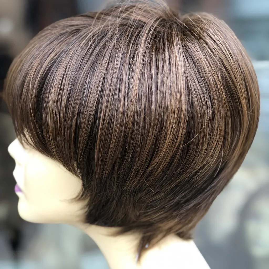 Auburn brown short angle cut bob Wig 2020 - Image 6