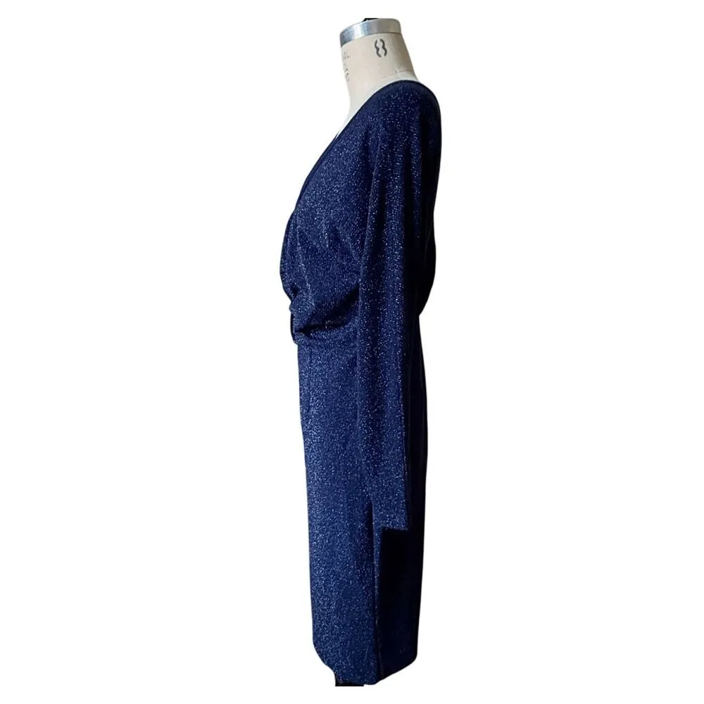 RACHEL COMEY Temper Metallic Knit Dress in Navy Size 8 Blue - Image 4