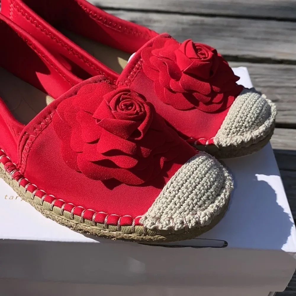 Taryn Rose espadrilles Quincy Shiny Scuba Sangria red  NEW‎ in box 6 - Image 3