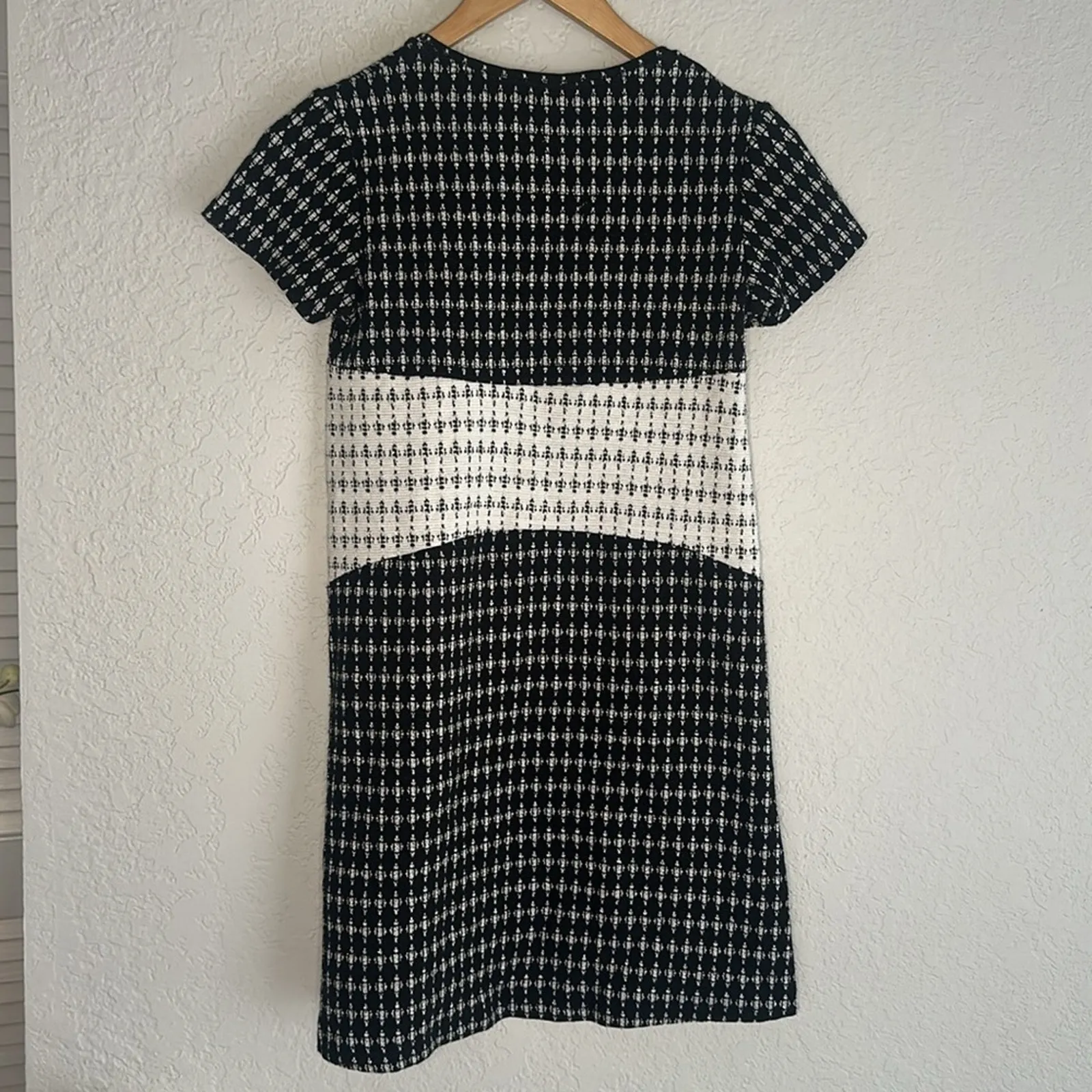 Zara UK Secretary Dress Black Check Bejeweled Twee Preppy Shift Mrs Maisel - Image 6