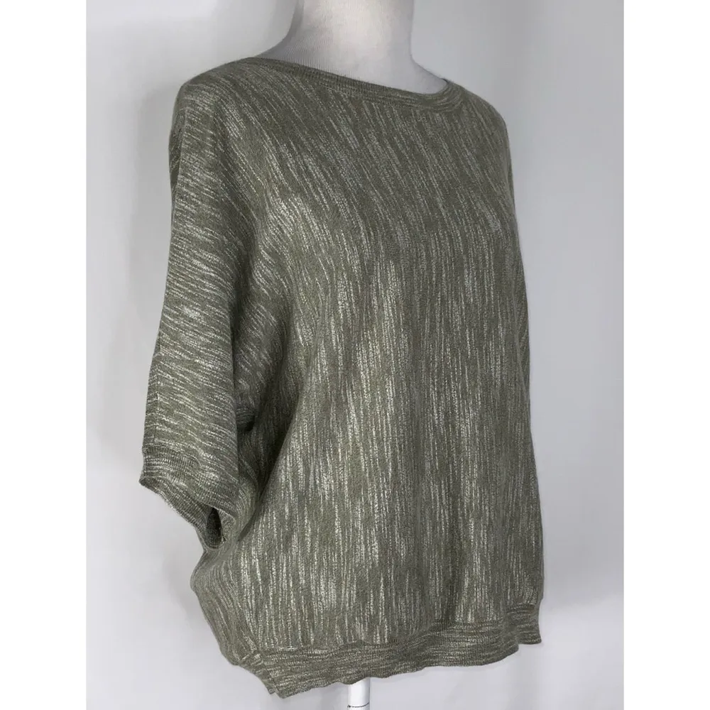 DKNY NWT Jeans Sage & White Soft Dolman Short Sleeve Casual Career Sweater S… - Image 3