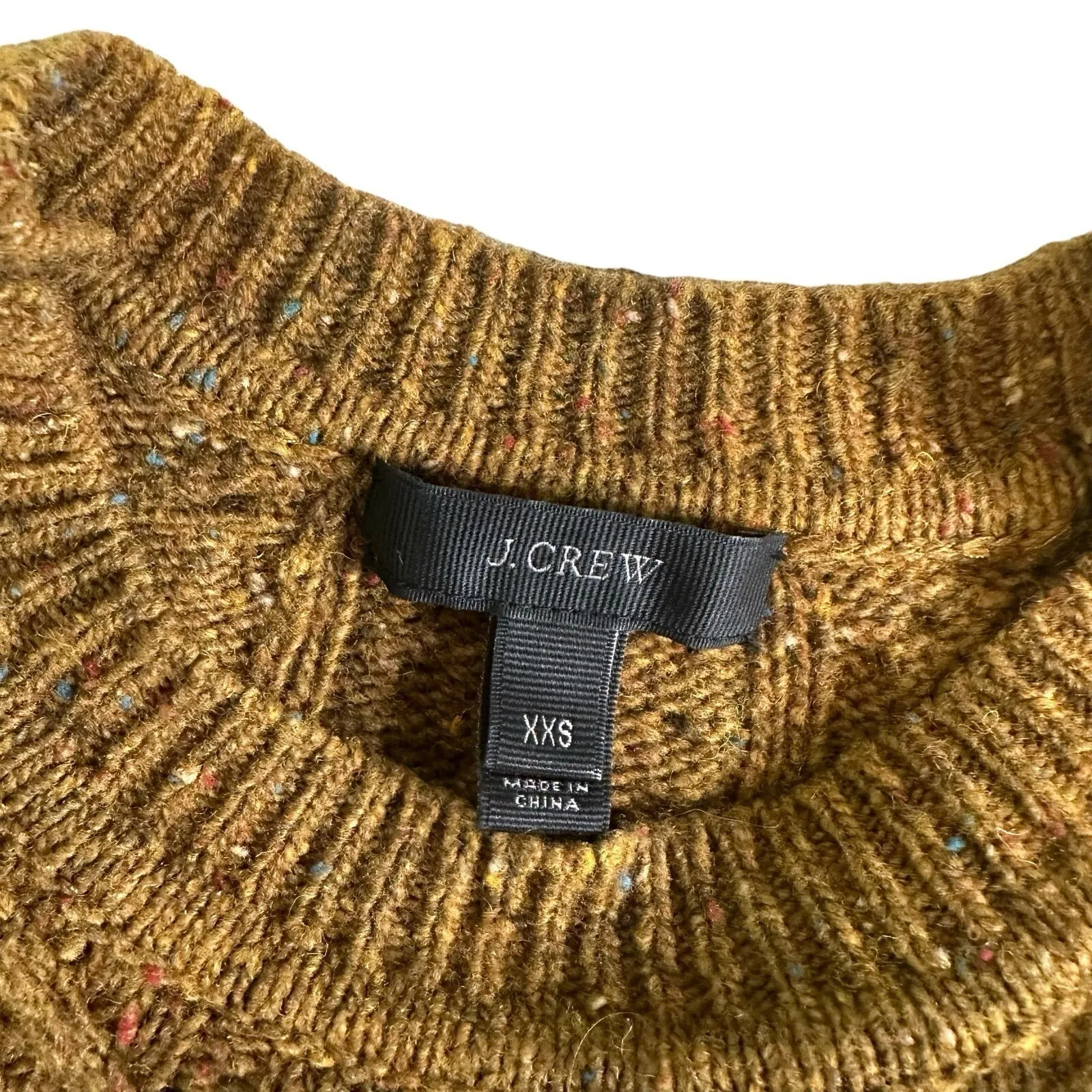 J Crew Cable Knit Sweater Women XXS Speckled Lambswool‎ Cozy Knit Cabin Academia - Image 4