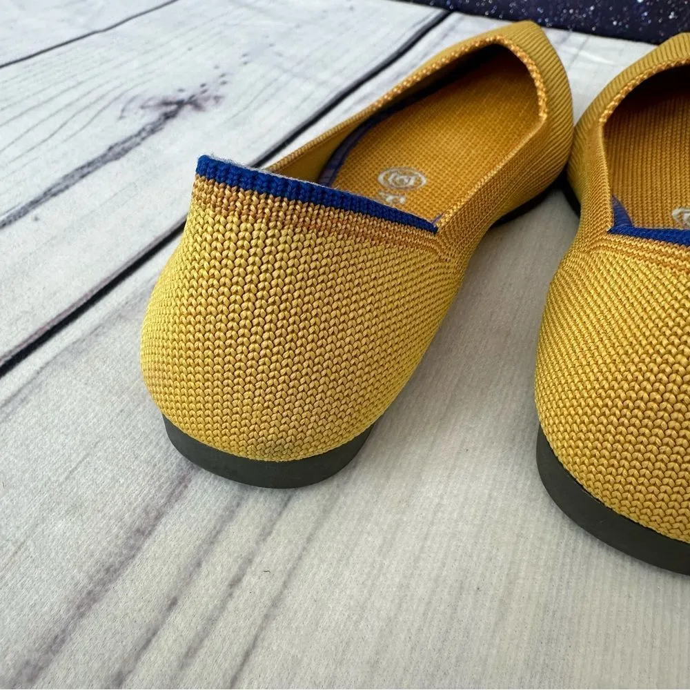 Rothy’s The Point Women Sz 5 Yellow Knit Slip On Ballet Flat Office Casual Teen - Image 9