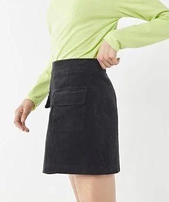 BDG Corduroy Utility Pocket Black Mini Skirt Size XSmall - Image 3