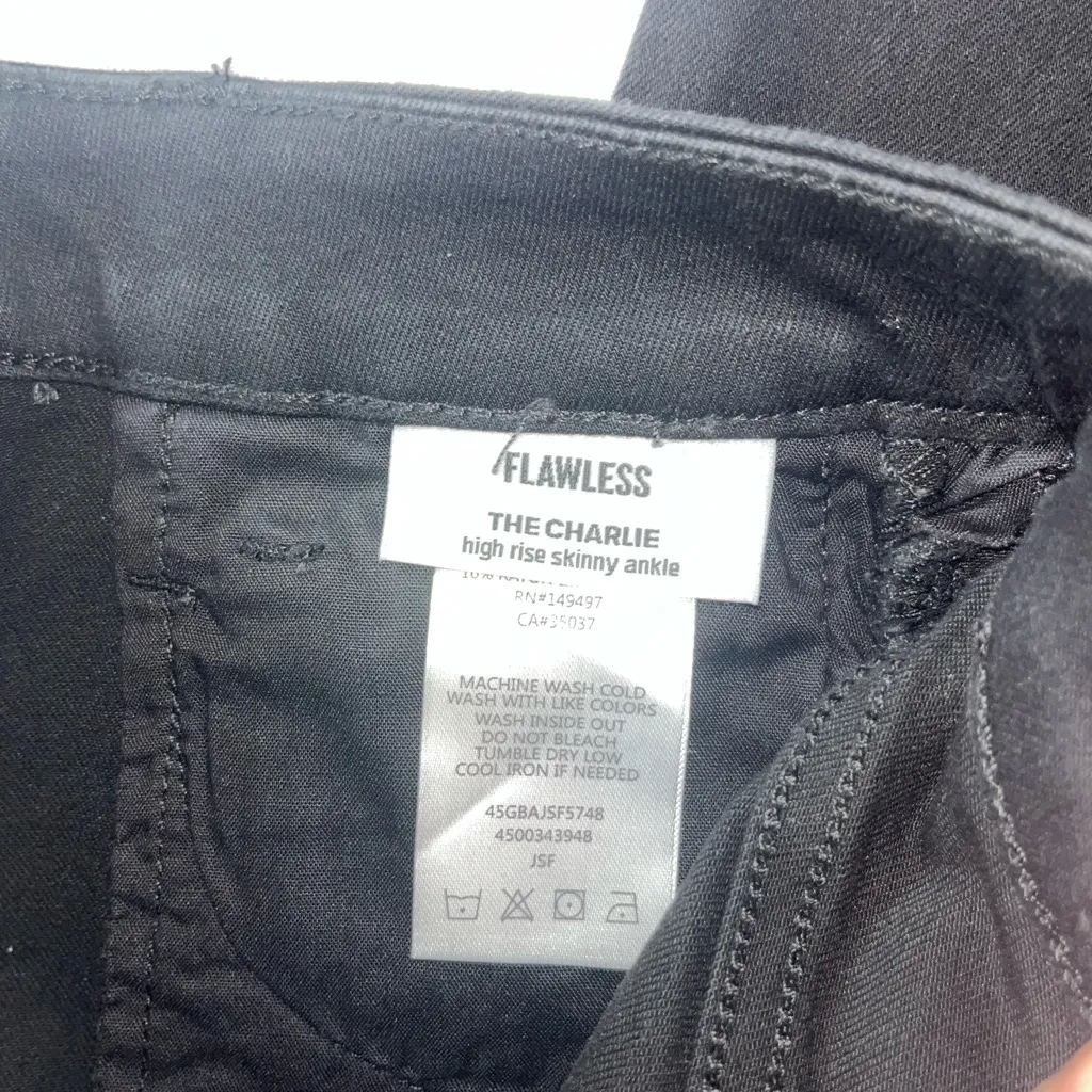 Joe’s Jeans The Charlie High Rise Skinny Ankle With Leopard Print Side Stripe Black Size 23 - Image 7