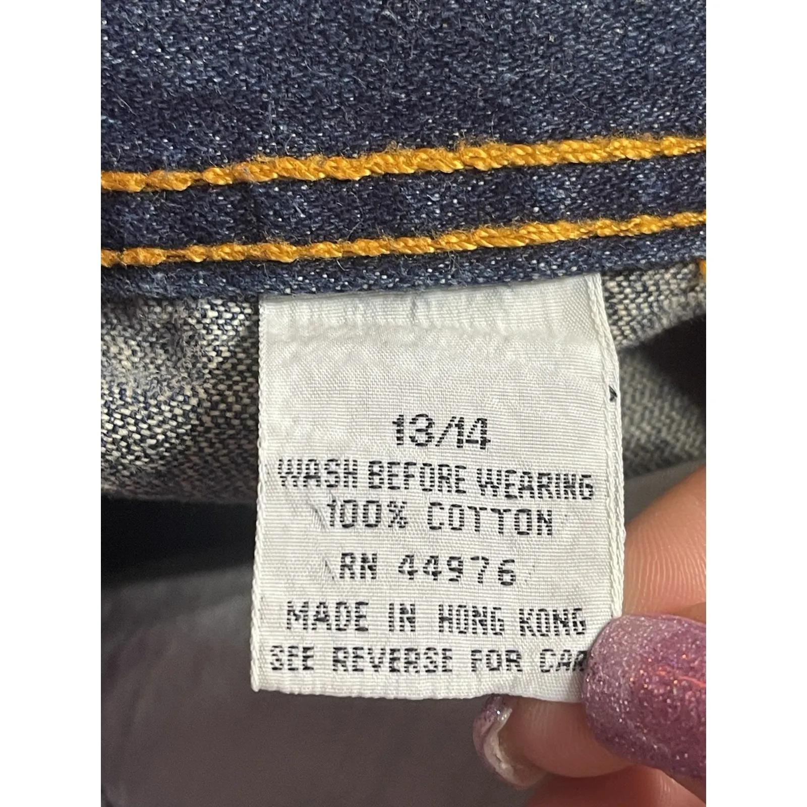 VTG 1984 Gitano Denim Skirt Size 13/14 Blue Jean High Waist Raw Hem 80s Bin11 - Image 3