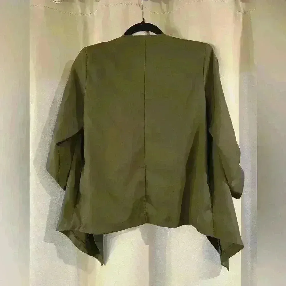 Women’s Green Sweet Rain 3/4 Sleeve Jacket - Image 2