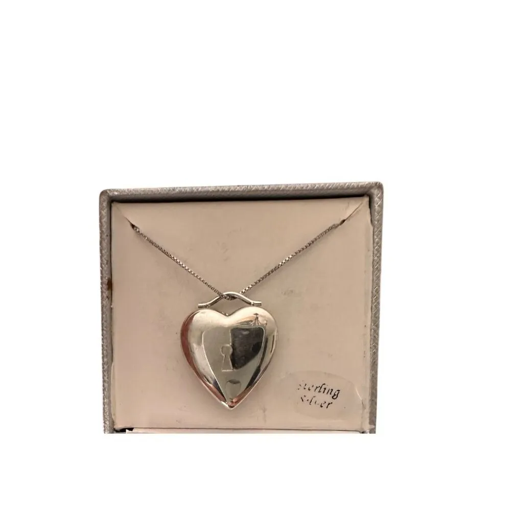 Sterling Silver Heart Pendant Necklace With locket  In Love Engraving & Keyhole - Image 12