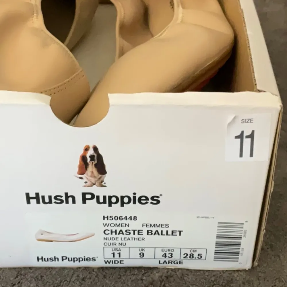 Hush Puppies Chaste Ballet Slippers, 11 wide, nude leather - Image 3