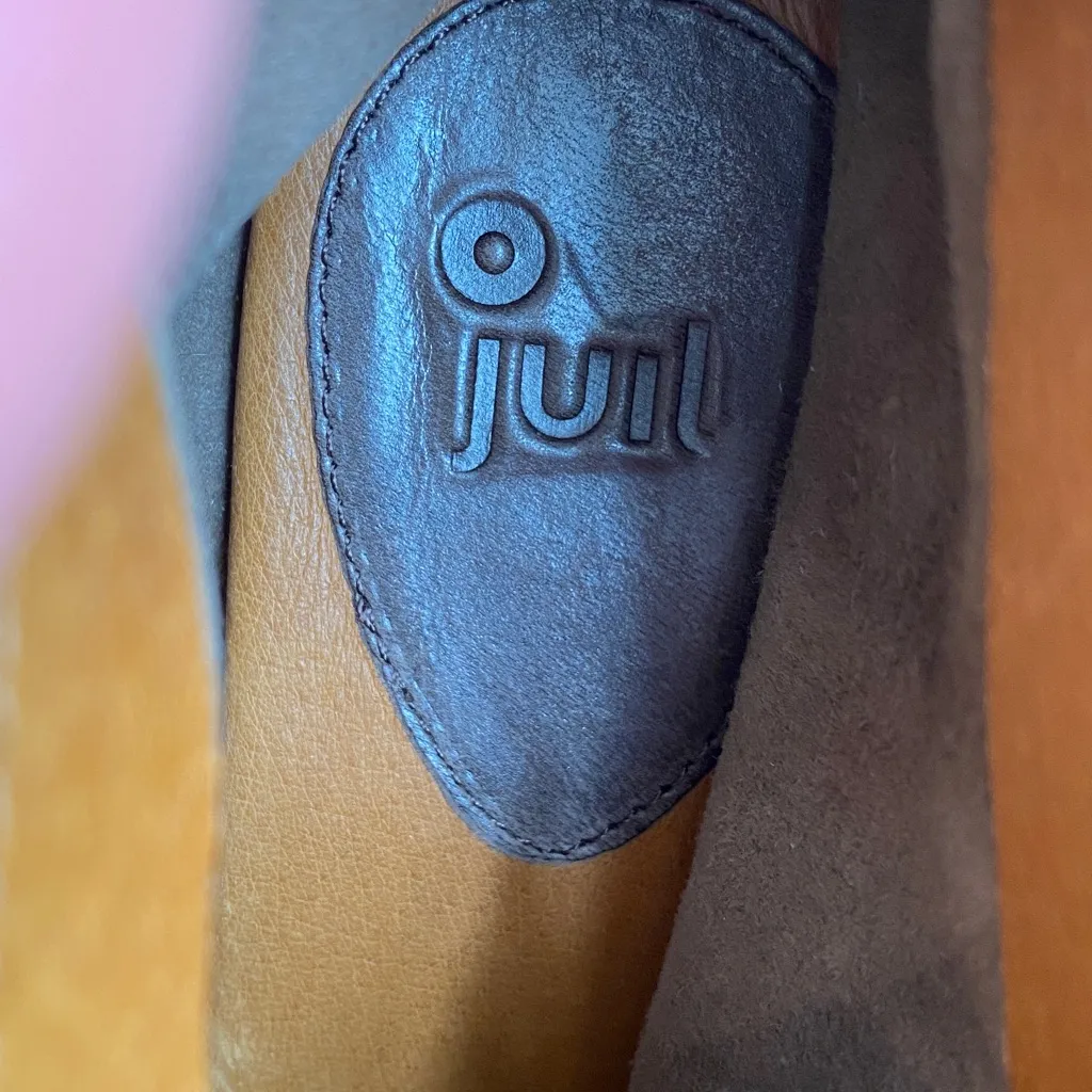 Juil Leather Ankle Booties Small Heel Copper Grounding Earthing Shoes Ahi Brown Size 9 - Image 5