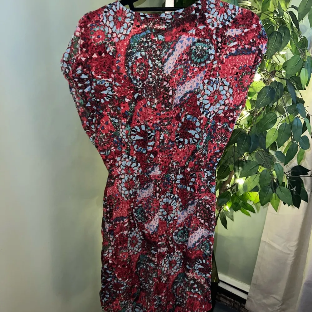 CABI St. Barts Faux Wrap Dress with Cap Sleeves Size Medium - Image 6
