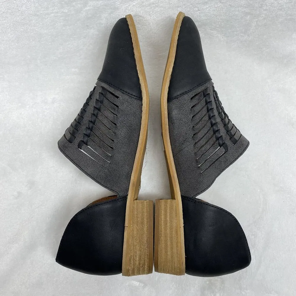 Buckle Mi.iM slides shoes Womens 9‎ Slate Gray Black Woven D'Orsay Leather - Image 8