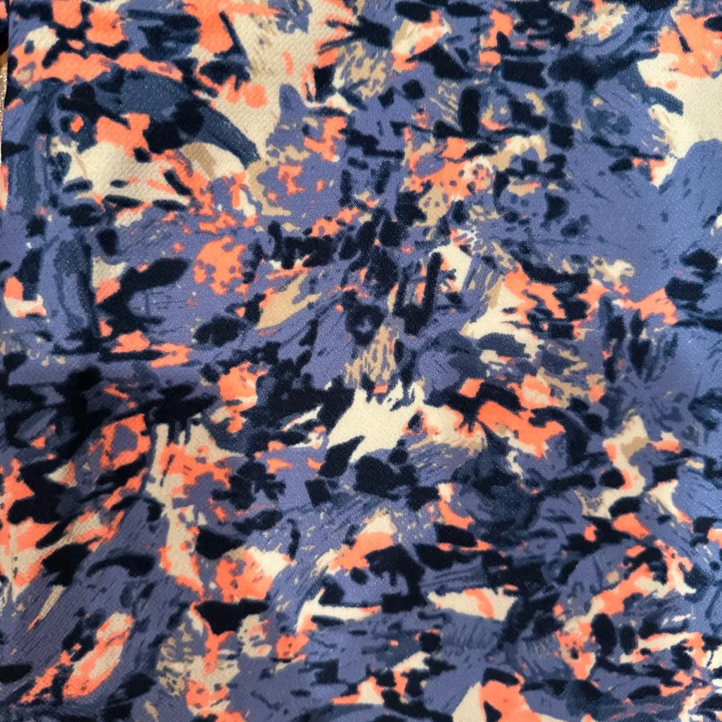 Mcginn Floral Blue and Pink Women's Top small cut outs edgy‎ business casual - Image 2