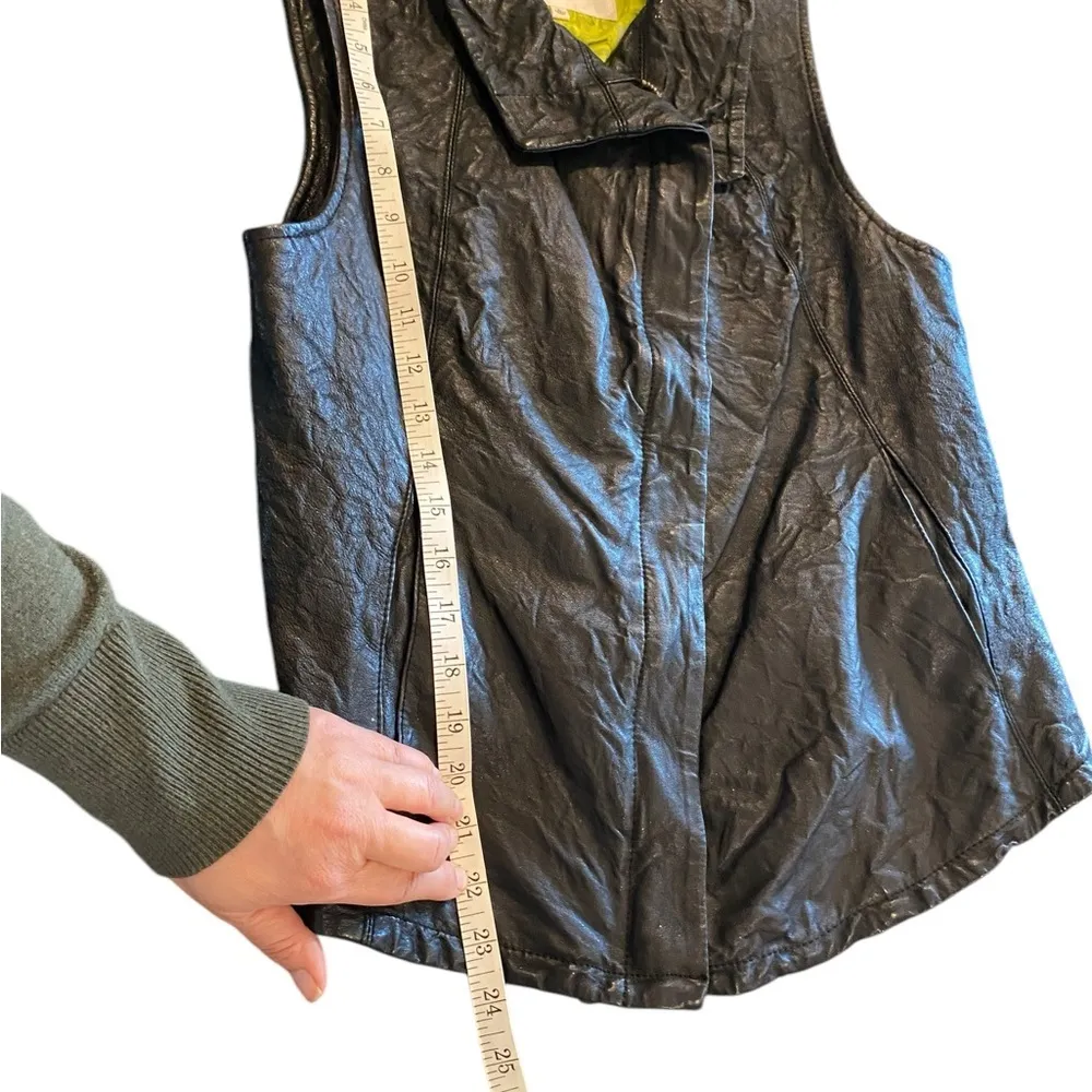 Rachel Roy Black leather moto vest Jacket edgy rocker Fall
Steampunk - Image 6