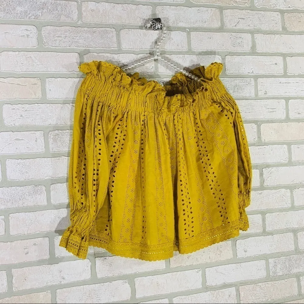 Revolve Endless Rose Embroidered Bardot Top - Image 5