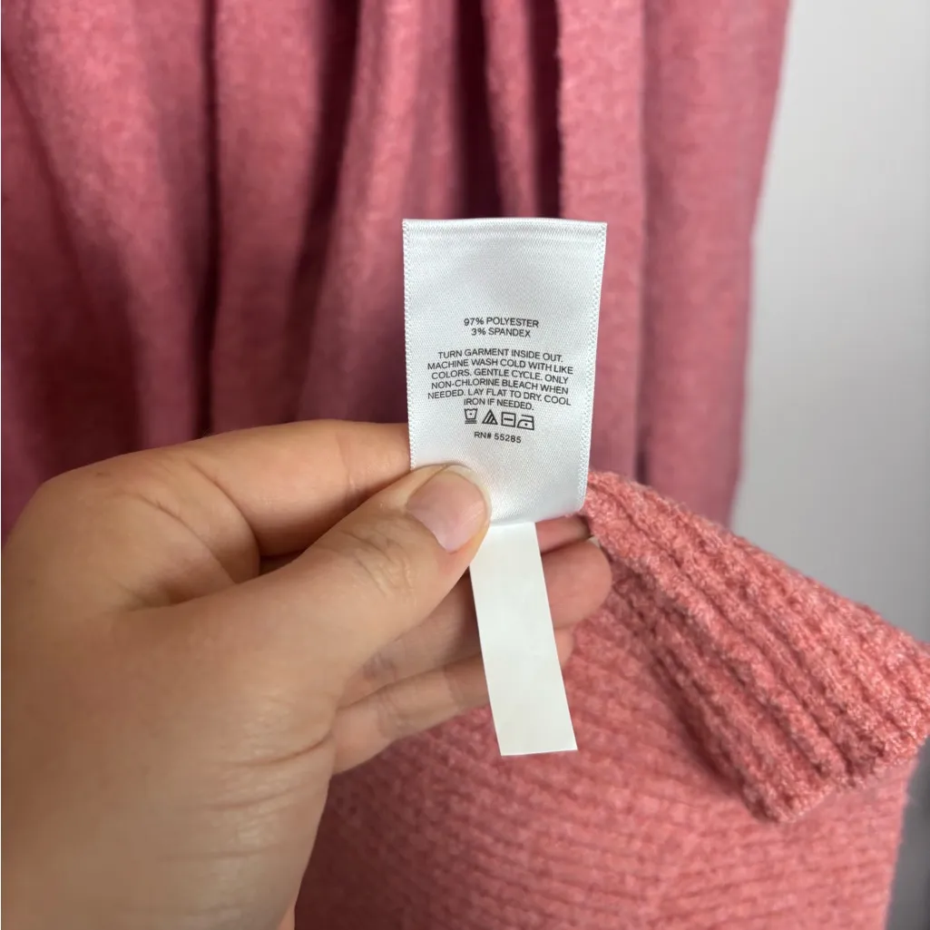 Express NWT Cozy Pink Longline Knit Open-Front Cardigan Sweater - Image 8