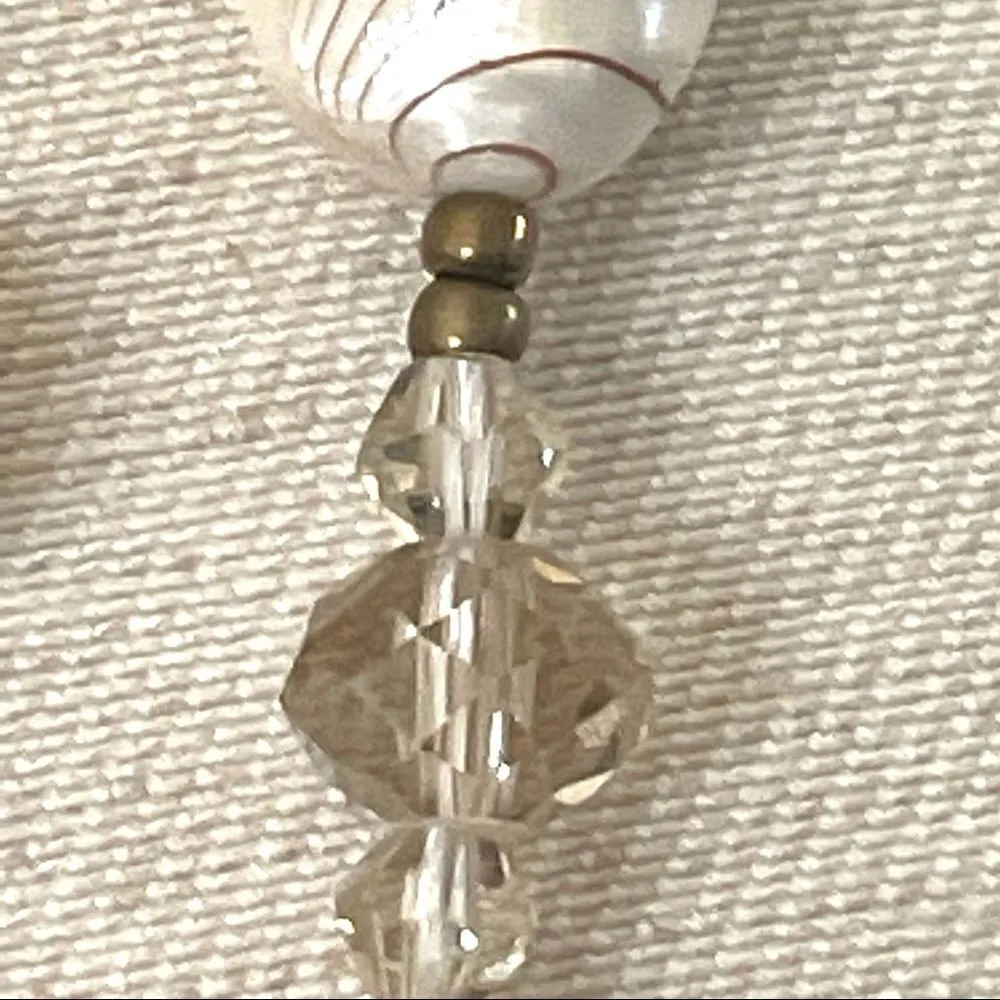 Pearl crystal bead extra long necklace - Image 6