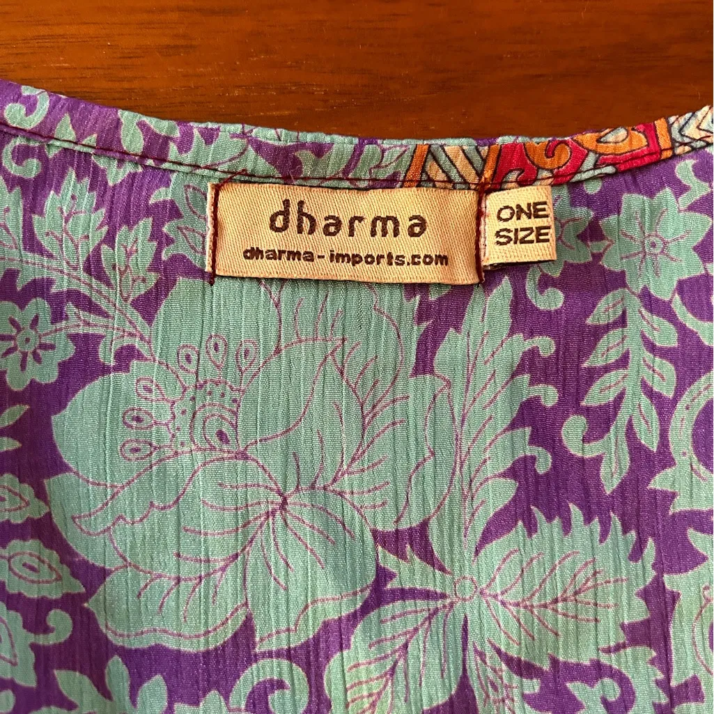 Dharma boho silk blend kimono free size top Blue - Image 4