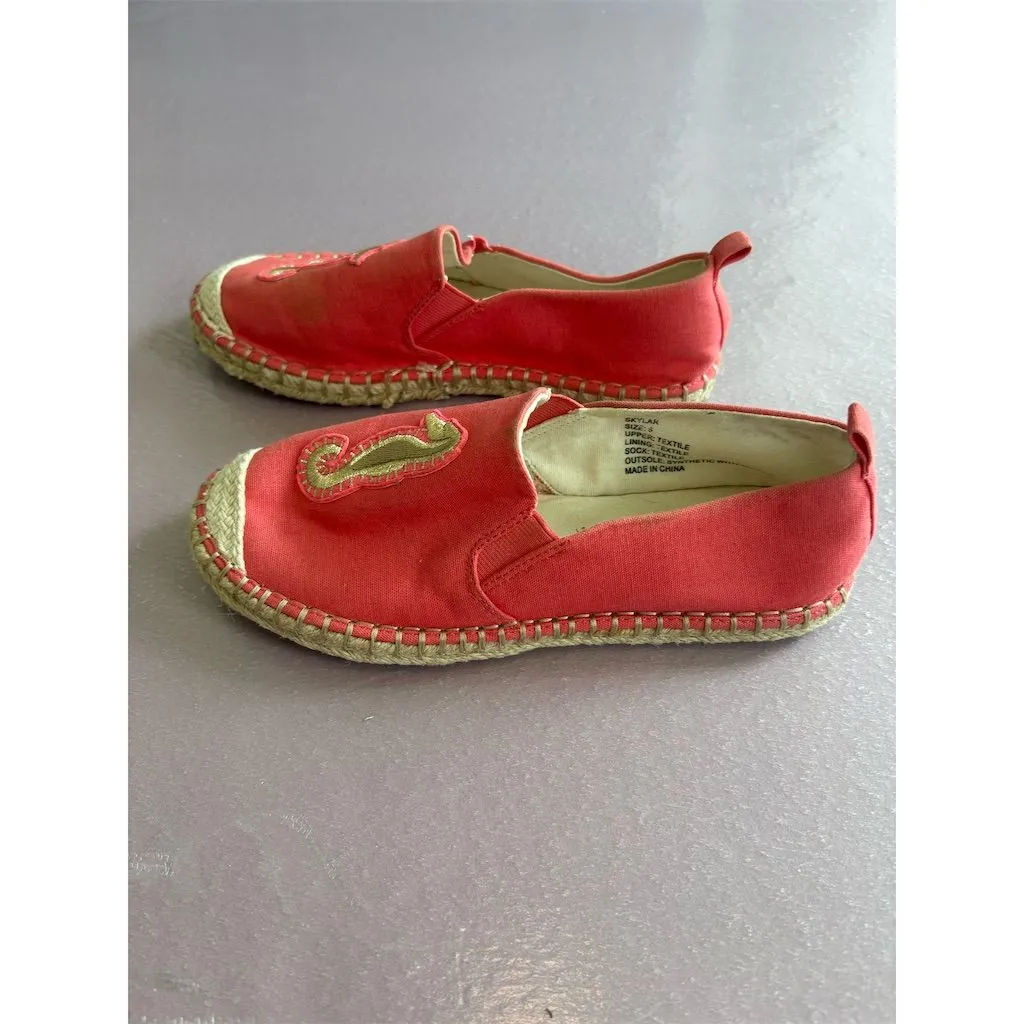 Crown & Ivy Women's Espadrilles Size 6 Pink Seahorse Slip-On‎ Shoes - Image 2