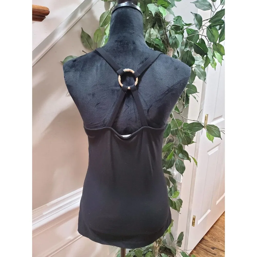 White House Black Market Embroidered Waist Band Ring Back Top Blouse Size Small - Image 7