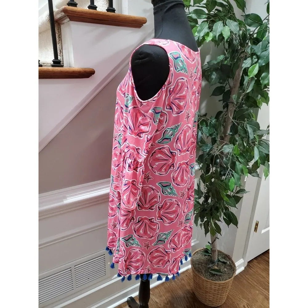 Simply Southern Women's Pink Polyester Cold Shoulder Sleeve Knee Length Dress S - Image 7