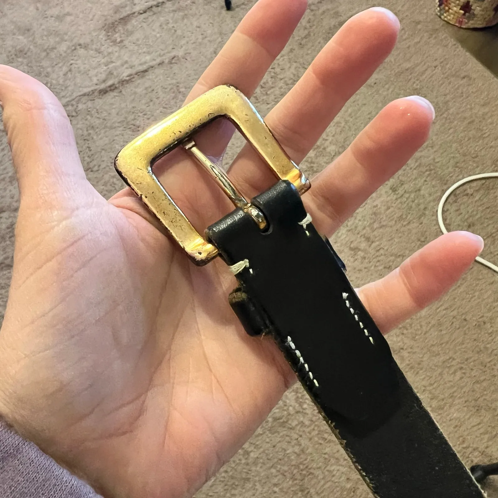 GAP Vintage Dark Brown Genuine Italian Leather Worn in Look Belt Size Small - Image 7