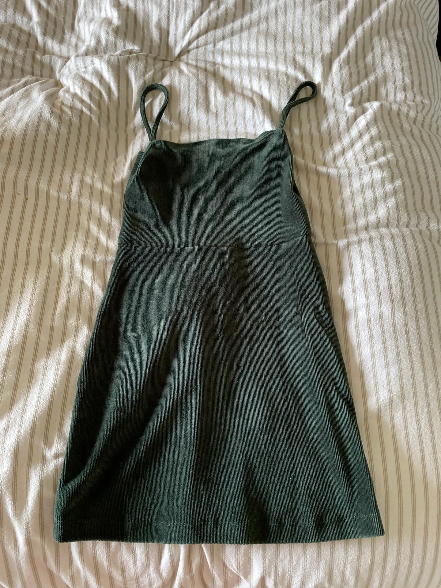 Mini Green Corduroy Dress - Image 3
