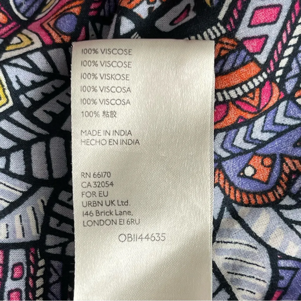 Anthropologie Mauve Pintuck Bright Paisley Boho Shirt Women’s Size XS Sleeveless - Image 11