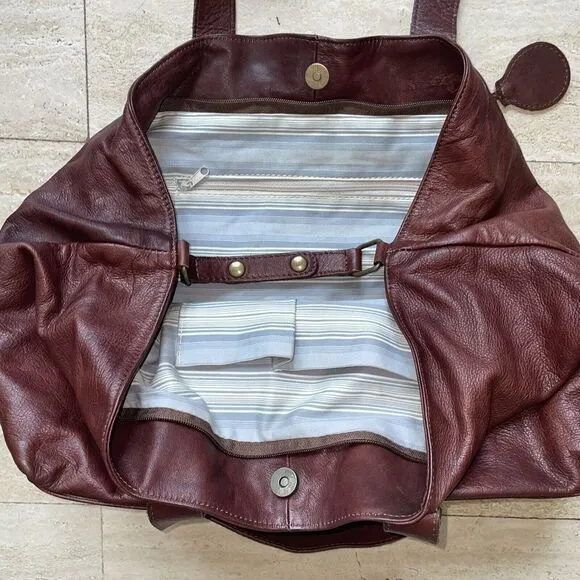 NOBILE Made Italy Vintage Genuine Leather Hand/Shoulder Bag‎ Color Cooper Brown - Image 4